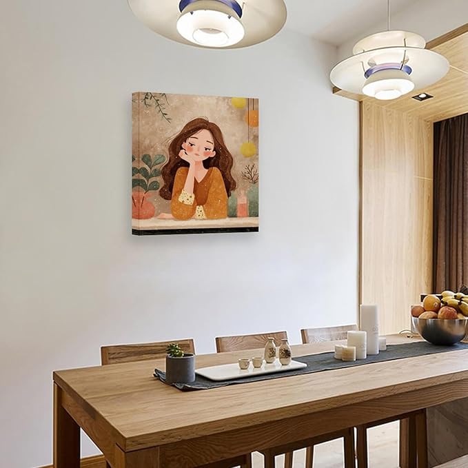 Wall Art Framed Canvas Whispering Desk Painting Ready to Hang Abstract Artwork for Bedroom Living Room Office Wall Decor Modern Home Interior Unique Design Print