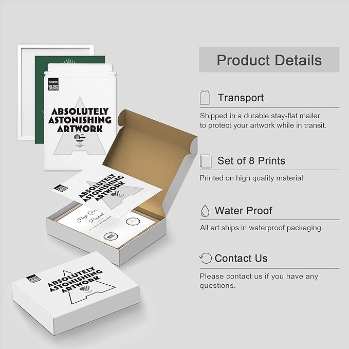 SIGNWIN Framed Poster Bathroom Decor 11"x14"x 8 White, Wall Art Room Decor Multicolor for Living Room, Bedroom, Office Green Jungle Plant Ballet European Landscape Vintage Illustrations Bohemian