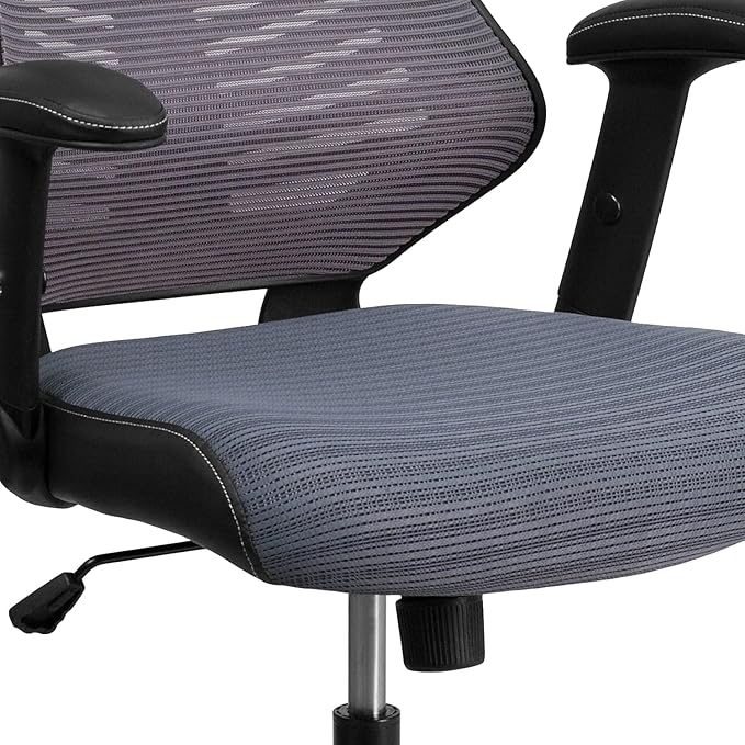 Flash Furniture Kale High Back Designer Gray Mesh Executive Swivel Ergonomic Office Chair with Adjustable Arms