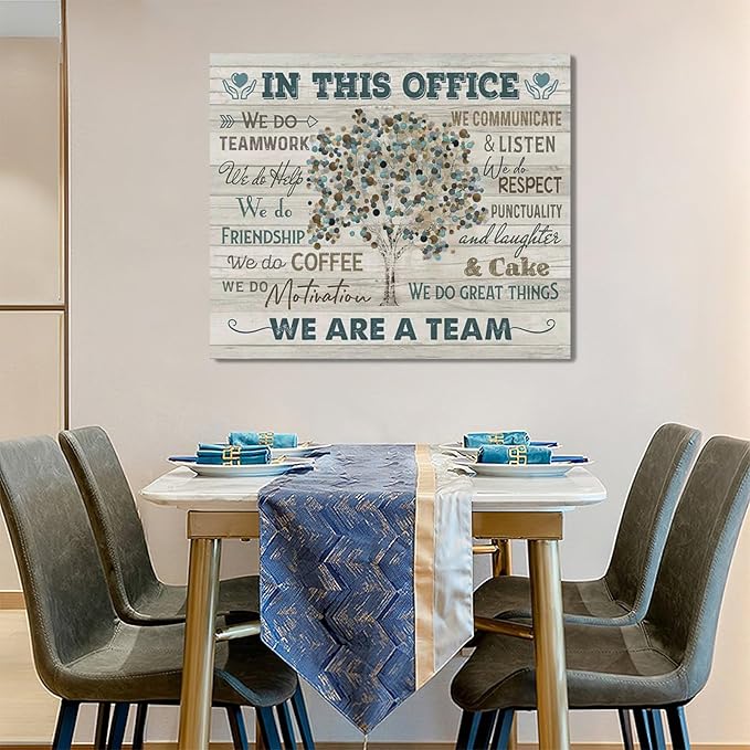 Yibuda In This Office Wall Art Motivational Quotes Pictures Wall Decor We Are A Team Canvas Painting Modern Room Office Decorations Artwork Framed Ready to Hang 24"x20"