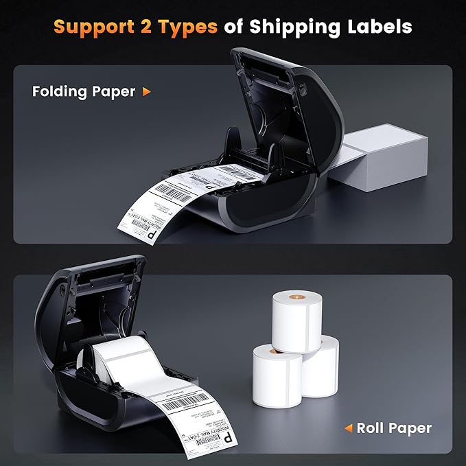 Phomemo D520BT Thermal Printer, 4x6 Shipping Label Printer for Small Business, Desktop Thermal Label Printers for Shipping Packages, Compatible with Amazon, Shopify, USPS, Grey