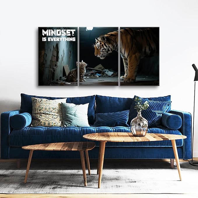 Inspirational Wall Art Positive Entrepreneur Print Poster Quotes Motivational Picture Painting Modern Wooden Framed for living room Office Gym Artwork Stretched and Framed [72''Wx36''H]