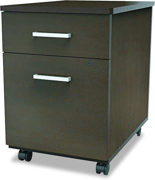 Linea Italia TR752MOC Trento Line Mobile Pedestal File, Box/File Drawer, Mocha