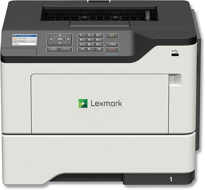 Lexmark MS621dn Monochrome Laser Printer for Office with Duplex 2-Sided Printing, Enhanced Security and Print Speed Up to 50 ppm, 2.4 inch LCD Display (36S0400)