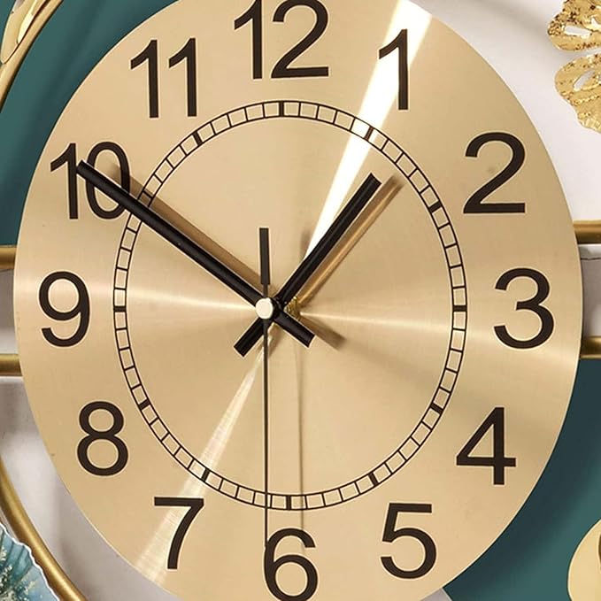 Wall Clock Large Metal Wall Clocks Creative Gold Fish Design Silent Wall Clock for Bedroom Kitchen Home Office Entrance Indoor 100x33cm/39x13 Clock (Horizontal A)