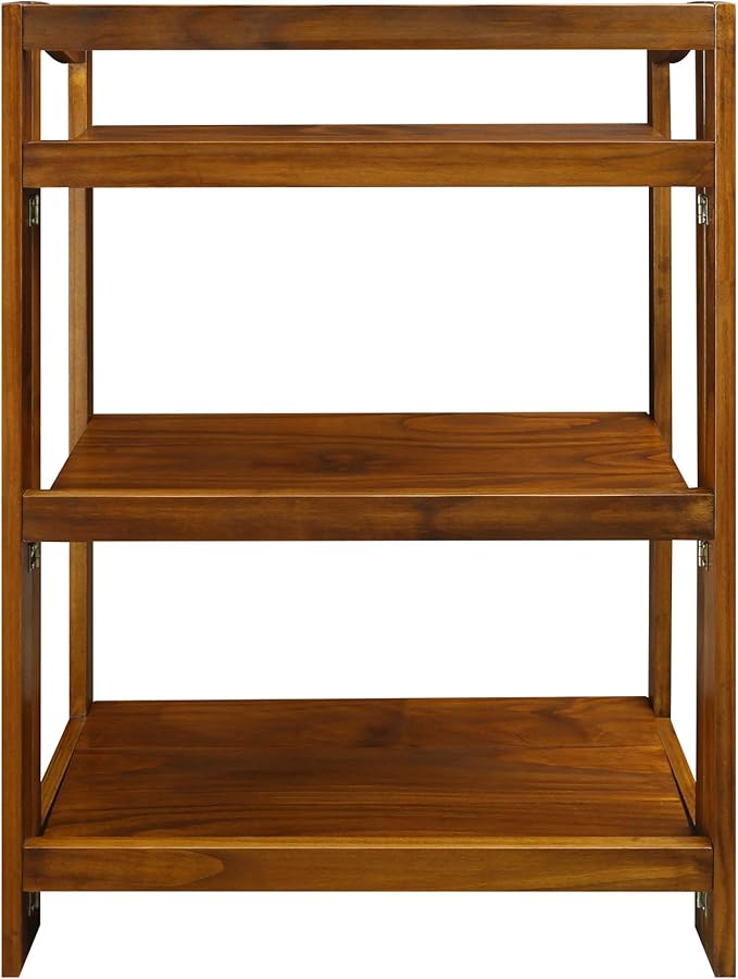 Casual Home Stratford 3-Shelf Folding Bookcase-Warm Brown