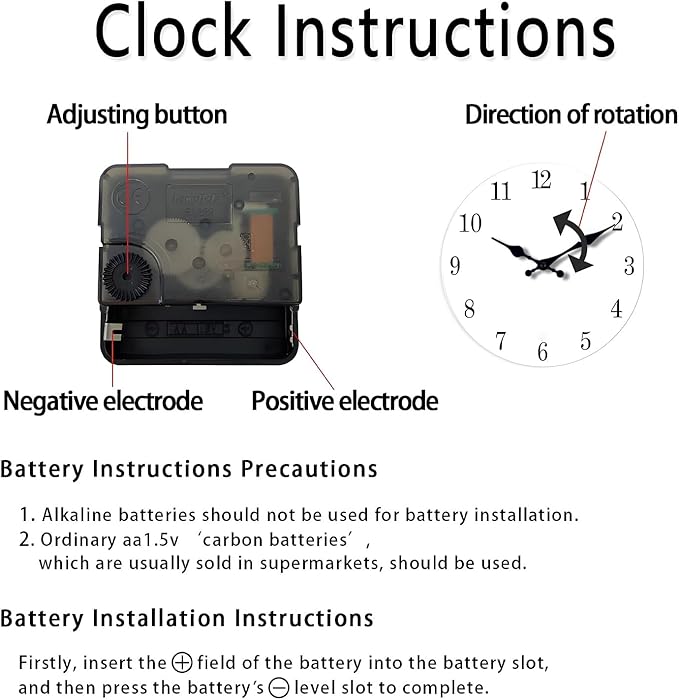 Round Marble Battery Wall Clock Modern 14 Inch White Minimalist Wall Clock for Kitchen Quartz Glass Silent Clock for Wall