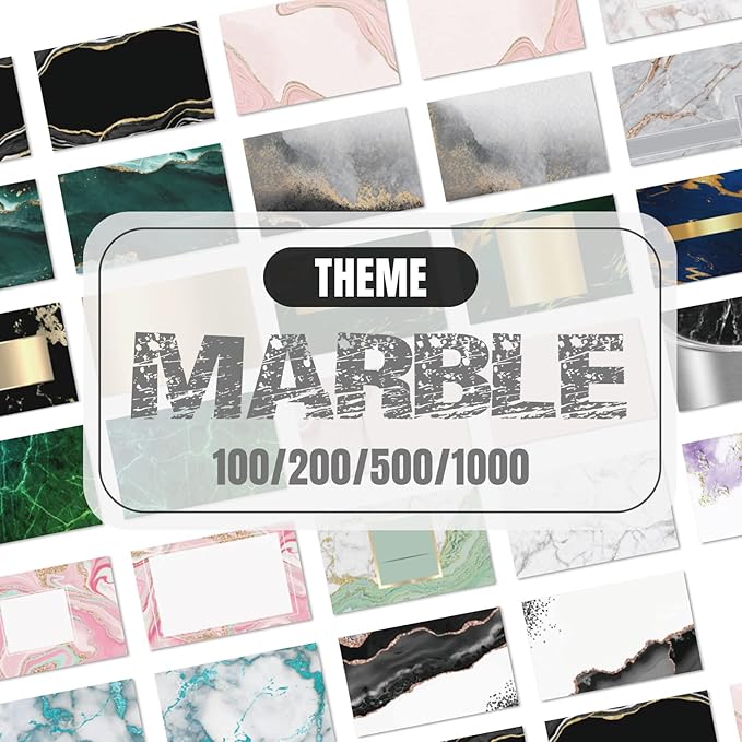 Business Cards Customize with Marble Templates, Custom Business Cards Personalized with Your Logo, 3.5"X 2" 300gsm Matte Paper for Small Business
