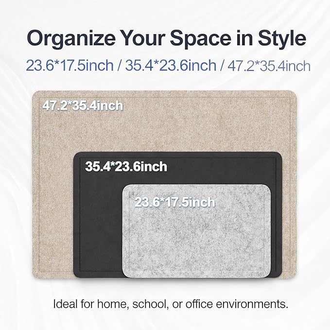 Large Felt Bulletin Board for Wall, 48"x36" Frameless Picture Board, Soft Felt Cork Board for Office, Home Planning & Office Wall Decor, Easy Install Pin Board(Beige)