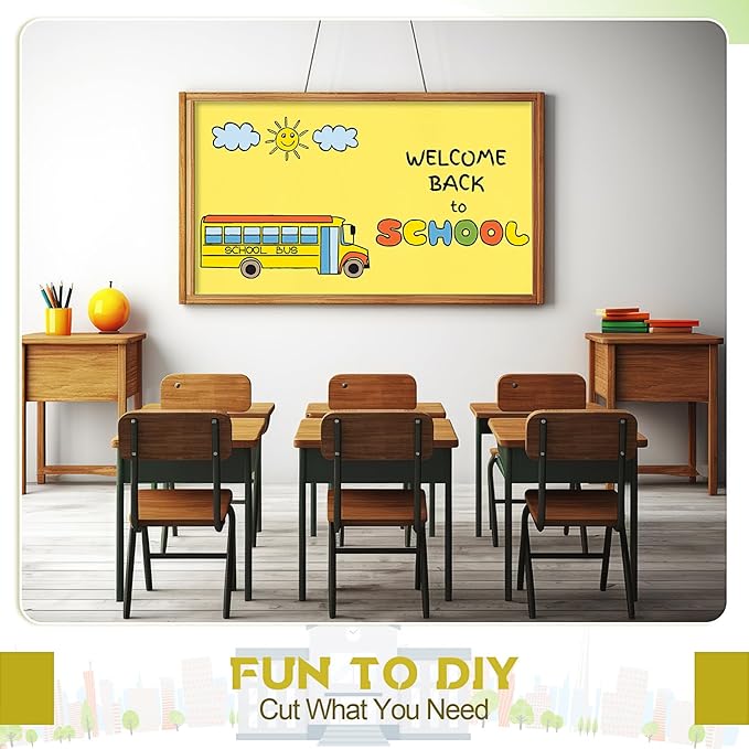 16 in x 40 Ft Fabric Bulletin Board Roll Classroom Non Woven Fabric Background Decorations Waterproof Wrinkle Resistant Bulletin Board for Back to School Wall Decor(Yellow,c)