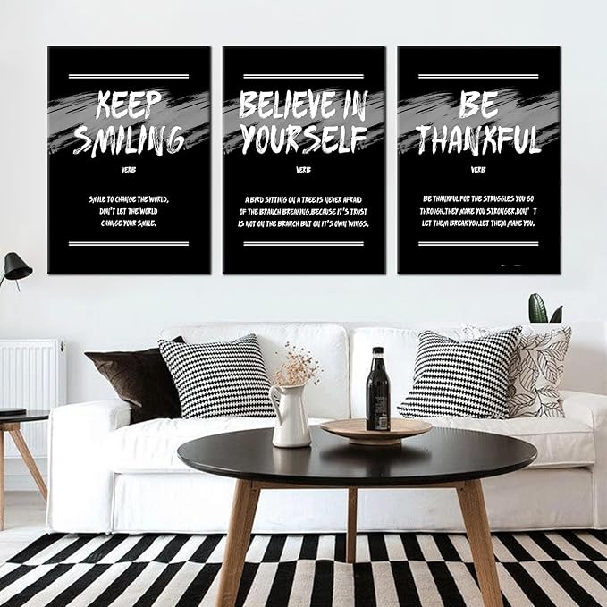 Motivational Poster Print Canvas Wall Art Home Decor Inspirational Entrepreneur Quotes Positive Theme Picture Painting Artwork for Living Room Gym School Office Stretched and Framed [60''Wx28''H]