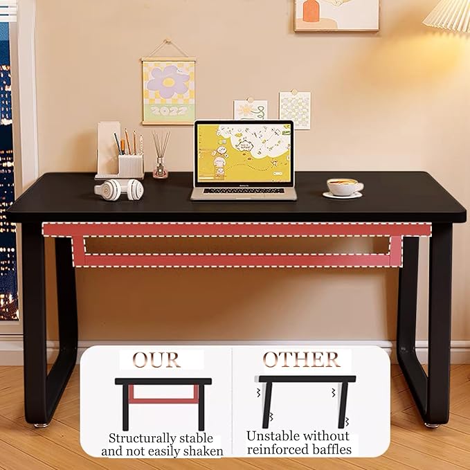 Modern Desk 55 Inch Computer Table Simple Style Office Writing Desk Industrial Office Table