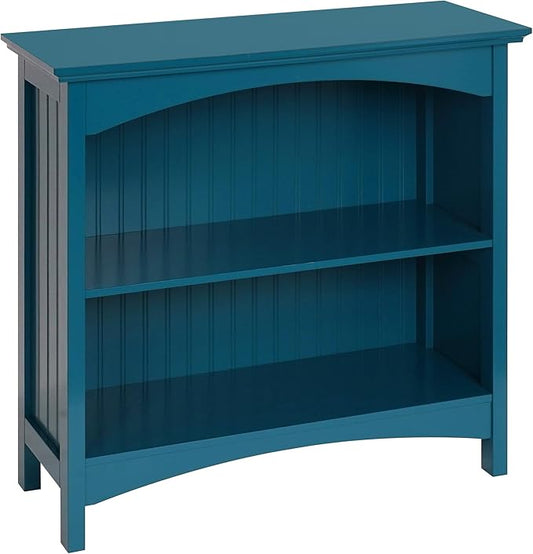 eHemco 2 Tier Bookcase with 2 Arched Supports, 29 Inches, Blue