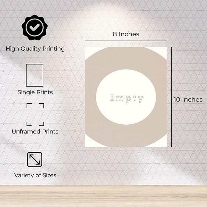 ALPINE INK CO. Empty Typography Canvas Poster - Minimal Circular Abstract Artwork - Soft Neutral Modern Style - Office Bedroom Living Room Decor - 8x10 Unframed Canvas Print