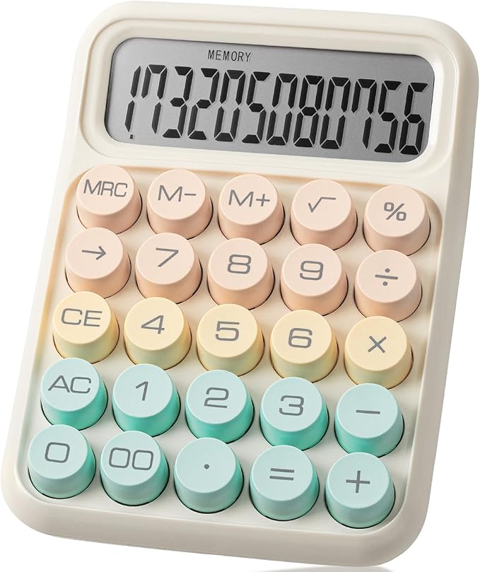 Mr. Pen- Mechanical Switch Calculator, 12Digits, Large LCD Display, Colorful Calculator Big Buttons