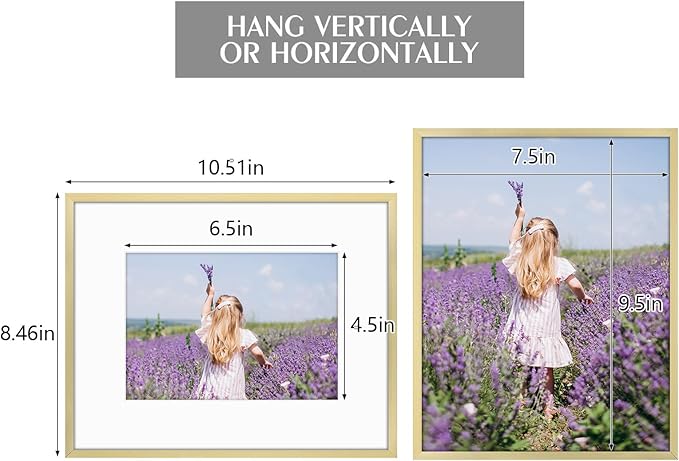 Golden State Art, Gallery Wall Frame Set of 6 - Gold 8x10 Aluminum Photo Frames with Mat for 5x7 Pictures - 8 x 10 inch Metal Frame with Real Glass Cover - Elegant Home or Office Decor