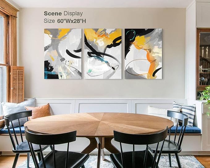 GIFTTWART Yellow Abstract Canvas Wall Art for Living Room, Bedroom, Office, or Dining – Modern Home Accents and Kitchen Painting Decor
