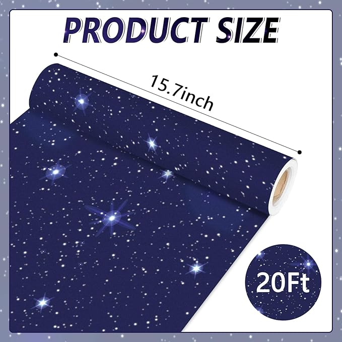 Outer Space Bulletin Board Paper Roll Night Sky Bulletin Board Background Paper Not Easy to Fade Bulletins Decorations for Back to School Poster Papers Arts Crafts Classroom Supply 15.8inx20ft