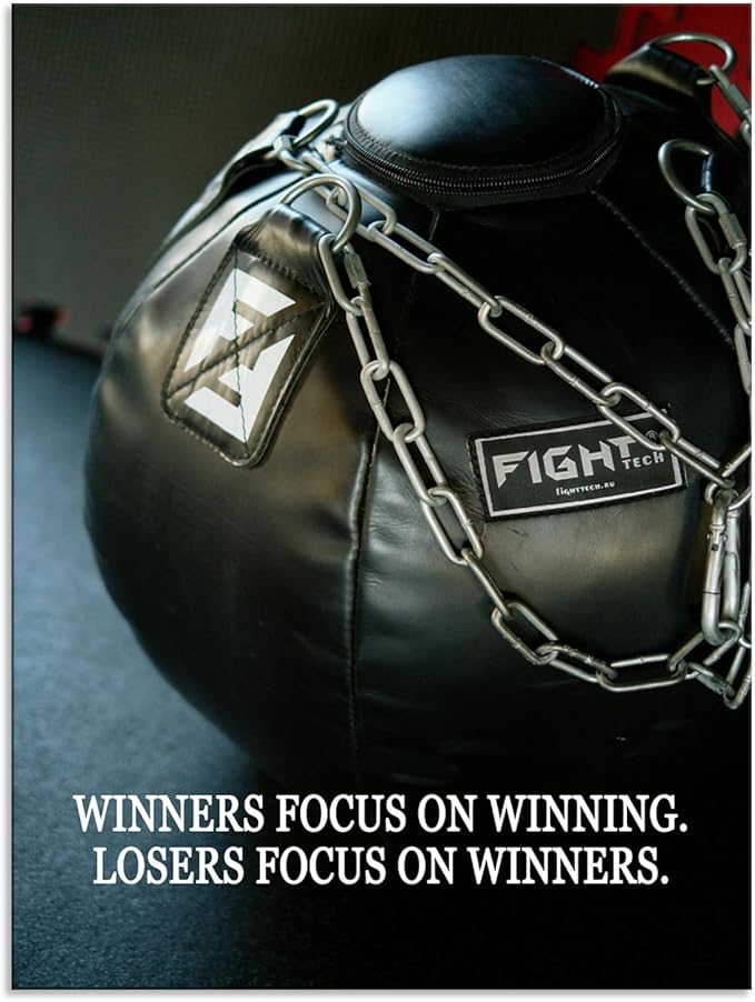 WYJDFART Inspirational Wall Art Winners Focus on Winning Mindset Poster Motivational Wall Decor for Sports Club Office Bedroom Home Framed Ready to Hang [30" W X 40" H]
