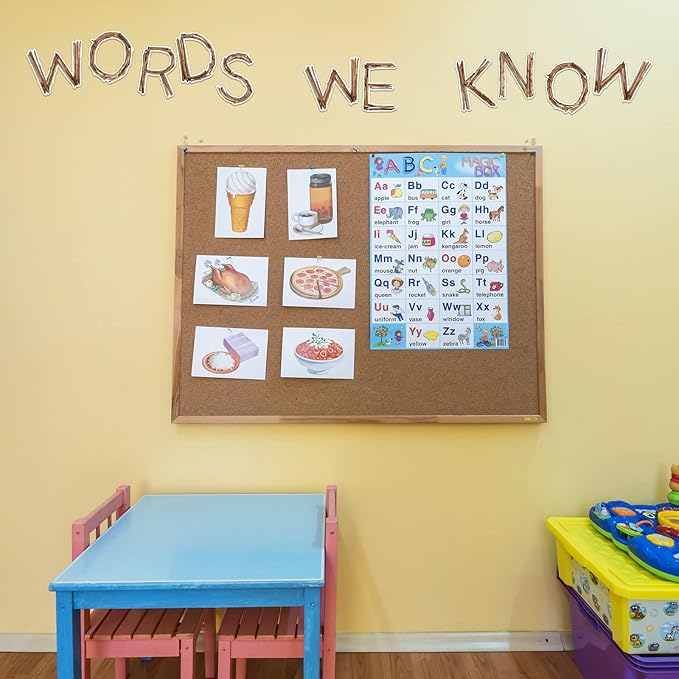 Geyoga 200 Pcs Large 6'' Bulletin Board Letters Font Letter and Punctuation Cutout Combo Set Big Classroom Alphabet Cutout for Bulletin Board Display School Chalkboard Wall Decor (Twigs,Brown)