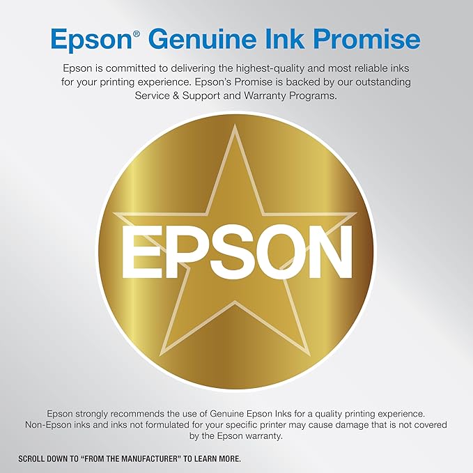 Epson EcoTank ET-4850 Wireless All-in-One Cartridge-Free Supertank with Scanner Copier, Fax, ADF and Ethernet, The Printer Office Printer - White