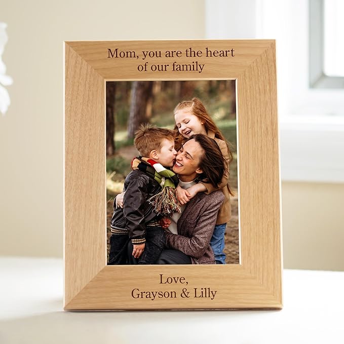 Lifetime Creations Create Your Own Personalized Picture Frame: Engraved Custom Wood Photo Frame, Customizable Gift for Wedding, Anniversary, Birthday (5x7 Inch Portrait)