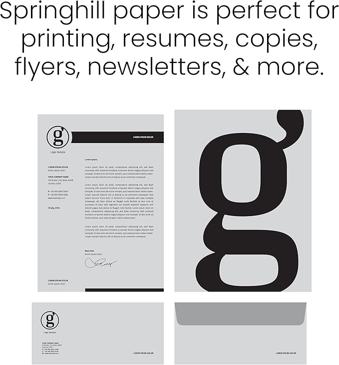 Springhill 8.5” x 14” Gray Copy Paper, 24lb Bond/60lb Text, 89gsm, 5,000 Sheets (10 Reams) – Colored Printer Paper with Smooth Finish – Versatile and Flexible Computer Paper – 024069C