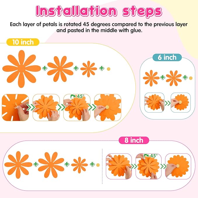 18 Pcs Paper Flowers Decorations for Wall DIY Flower Bulletin Board 3D Fiesta Paper Floral Backdrop Decoration for Photo Backdrop Classroom Back to School Party(Multicolor)