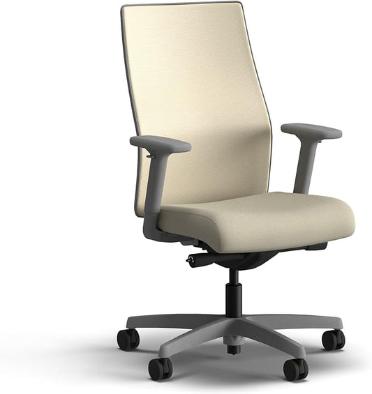 HON Ignition 2.0 Mid Back Task Chair, Spectrum Mesh, Advanced Synchro-Tilt Control, Office Chair with Lumbar Support, Height and Width Adjustable Arms, Titanium Frame, Linen