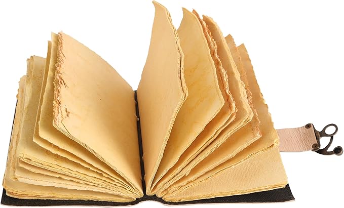 TUZECH Book of Spells Leather Bound Journal Deckle Edge Paper Grimoire Printed Diary Third Eye witchcraft supply and Witch Spell Notebook Antique Vintage Book for Men and Women (Pink Luna Moth)