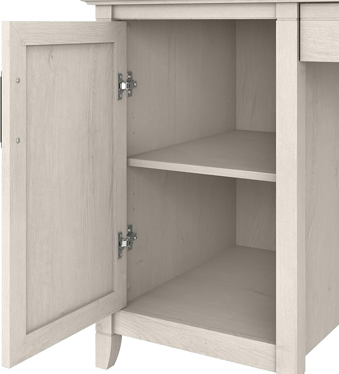 Bush Home Key West Computer Desk with Storage | Farmhouse PC Table for Home Office in Linen White Oak | 54W x 24D