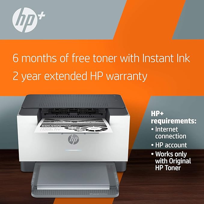 HP LaserJet M209dwe Wireless Monochrome Black & White Printer, Dual-Band WiFi, Bluetooth, Best for Small Business and Home Offices, Compatible with HP Smart App, 6 Months Free Toner with HP+ (Renewed)