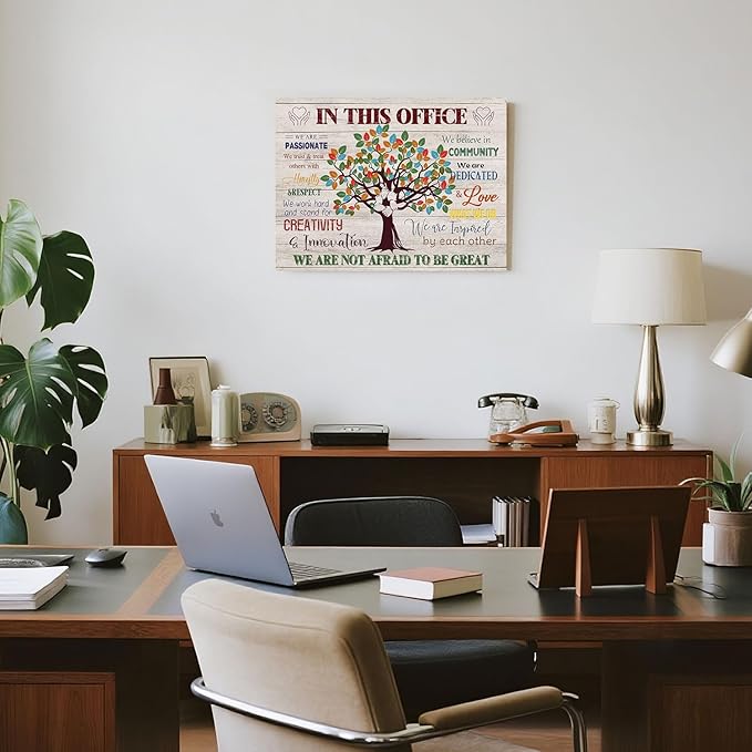 Motivational Wall Decor for Office - Inspirational Positive Affirmations Wall Art, We Are Not Afraid to Be Great Uplifting Quotes Canvas Posters for Home Workplace, Classroom, School Decoration 12x16
