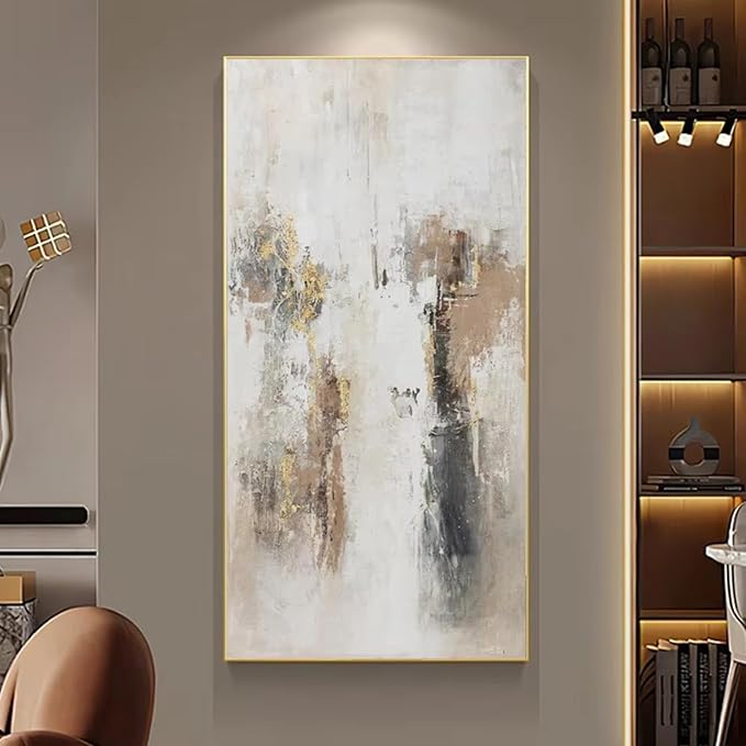 ZHMANLUCK Large Abstract For Office Wall Decoration Painting Art Poster Canvas Wall Art Painting Pictures Home Decor 90x183cm/(35x72inch) with Golden Frame