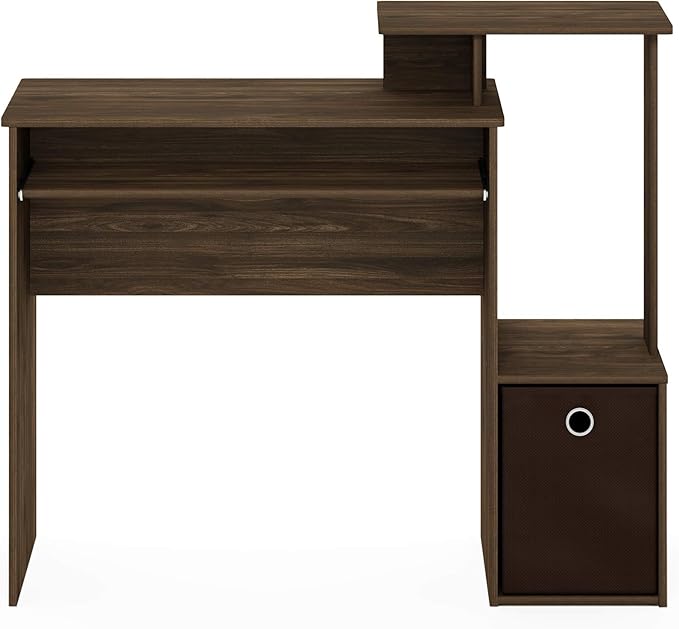 Furinno Econ Multipurpose Home Office Computer Writing Desk, Columbia Walnut/Dark Brown, 15.8"D x 39.4"W x 34.09"H