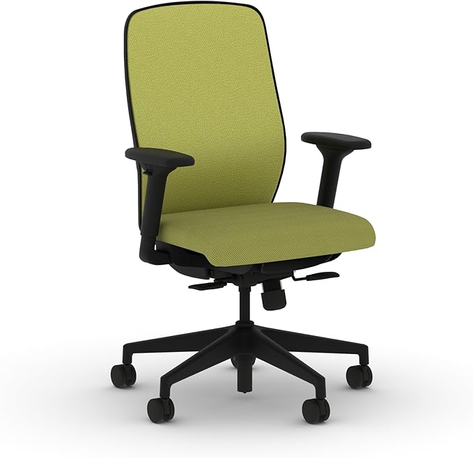 HON Nucleus Task Chair, Spectrum Mesh, Standard Synchro-Tilt Control, Office Chair with Lumbar Support, Height and Width Adjustable Arms, Black Frame, Pear