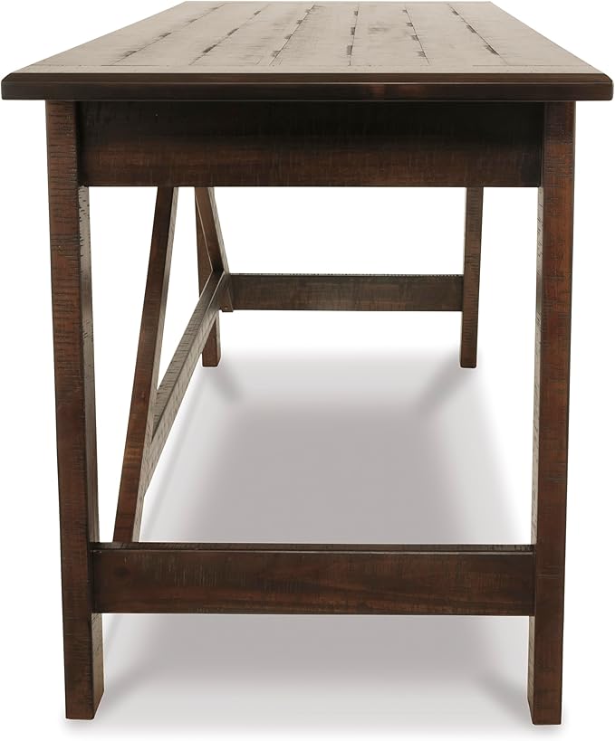 Signature Design by Ashley Baldridge Home Office Desk, Rustic Industrial Desk With Drawers, Wood Construction, Smooth-Gliding Storage for Workspaces, Ideal Office Desk for Home Offices, Brown