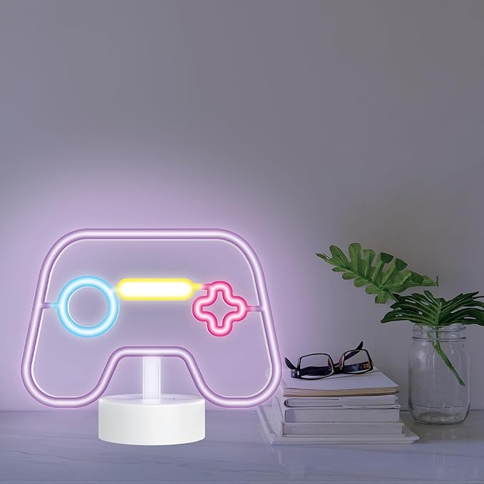 LED Gamer Neon Sign – Video Game Wall Decor, Gaming Room Light, Cool Desk Lamp for Boys Room, LED Neon Gaming Accessories