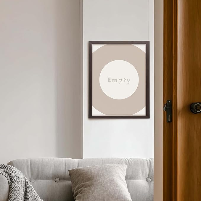 ALPINE INK CO. Empty Typography Glossy Poster - Minimal Circular Abstract Artwork - Soft Neutral Modern Style - Office Bedroom Living Room Decor - 24x32 Unframed Glossy Print