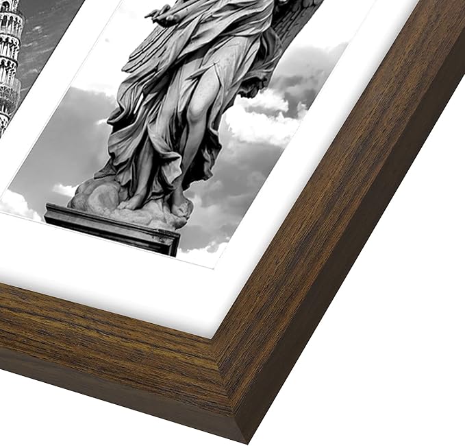 Americanflat 4x6 Collage Picture Frame with Shatter-Resistant Glass - Fits Five 4x6 Photos or Use as One 11x14 Picture Frame - Signature Collection - Collage Frames for Wall Display - Walnut