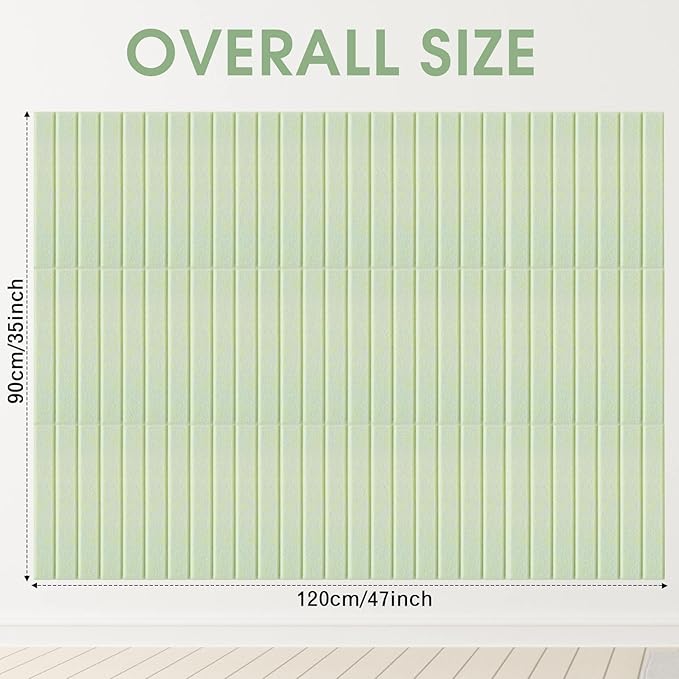 Honoson 12 Pack 47" x 35" Large Cork Board Alternative Felt Bulletin Board Wall Tiles with Safe Square Adhesive Large Roll Cork Tiles for Walls Organize Home Office Classroom Pin Panels(Sage Green)