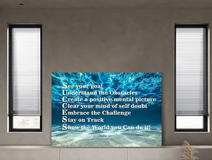Inspirational Canvas Wall Art Inspiration Motivation Painting Motivational Quotes Modern Success Positive Posters Prints Artwork Living Room Home Office Decorations Framed Ready to Hang-28x44 inches