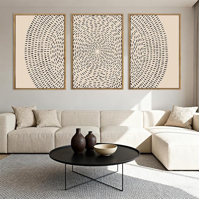 ANHUIB Jesus Wall Art 16x24 Inch Jesus Feeds The 5000 Canvas Wall Art Set of 3 Framed Easter Christian Wall Decor Modern Abstract Art Print for Living Room Bedroom Office