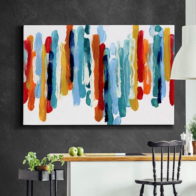 Landscape Wall Art Premium Gallery Wrapped Canvas Abstract Ocean Forest Modern Artwork Decoration for Living Room Kitchen Bathroom Office, Ready to Hang