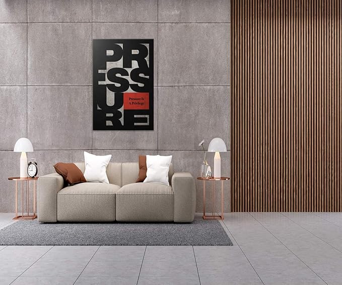 Yatsen Bridge Office Wall Art Pressure is a Privilege Inspirational Picture Motivational Quote Painting for Living Room Canvas Artwork Modern House Decorations Ready to Hang 28x44 inches