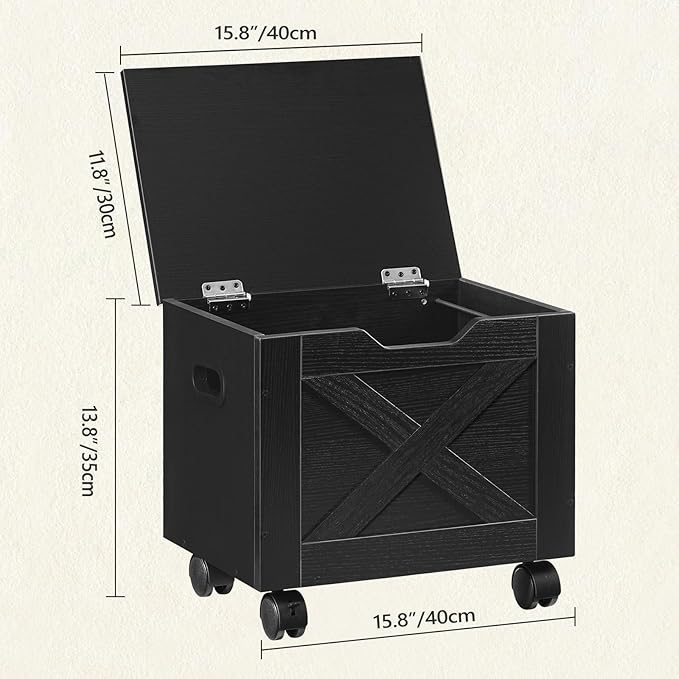 Rolling Filing Cabinet, Small File Cabinet Under Desk with Single Drawer, Hanging File Organizer for A4/Letter-Size Documents, Organizer Box, for Home Office, Black FCBK4001
