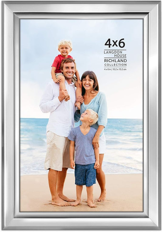 Langdon House 4x6 Silver Picture Frame - Distinguished Edging for Classic Style - Richland Collection