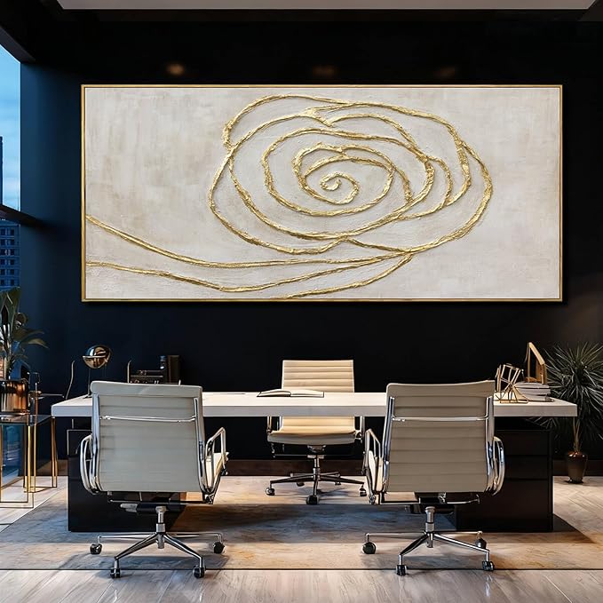 XIANSHOU Minimalist Wall Art Gold Line Wall Decor Vintage Poster 32"x70" Decorative Pictures for Dining Room Area Artwork for Office