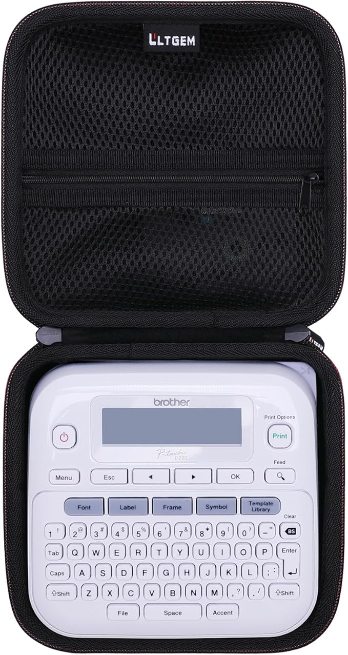 LTGEM Case Compatible with Brother P-Touch PTD220 / PTD210 / PTD200 Home/Office Everyday Label Maker, Black(Case Only)