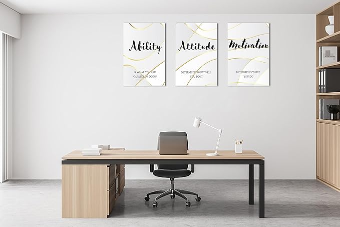 3 Piece Motivational Quotes Canvas Print Pictures Wall Decor, Inspirational Framed Artwork Home Office Decor 16"x24" x 3 Pcs